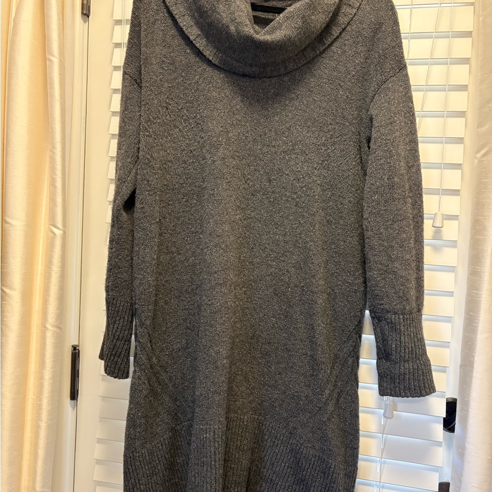Charcoal Gray Women's Cowl Neck Sweater Dress by Anthropologie